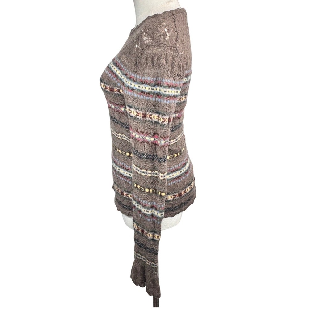 Polo Ralph Lauren Fair Isle Sweater Crochet Knit Southwestern Wool Cashmere M - Picture 8 of 13